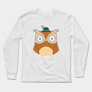 Cool Cartoon Owl Art Print Long Sleeve T-Shirt